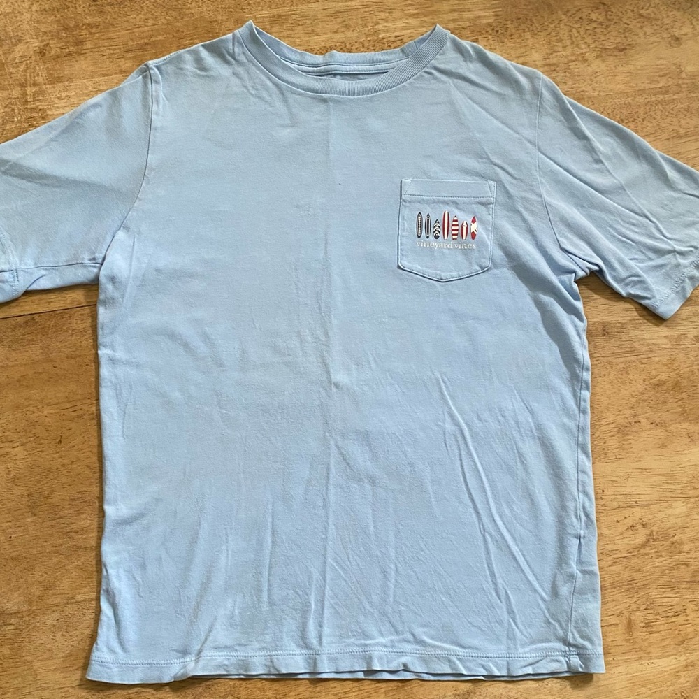 Vineyard Vines Youth Size Medium (12-14) Lt Blue Pocket Short Sleeve Graphic Tee - Picture 4 of 14